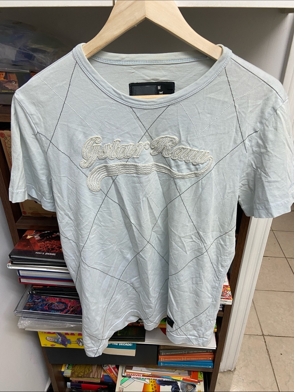 G-Star Light Blue Short Sleeve Logo Tee